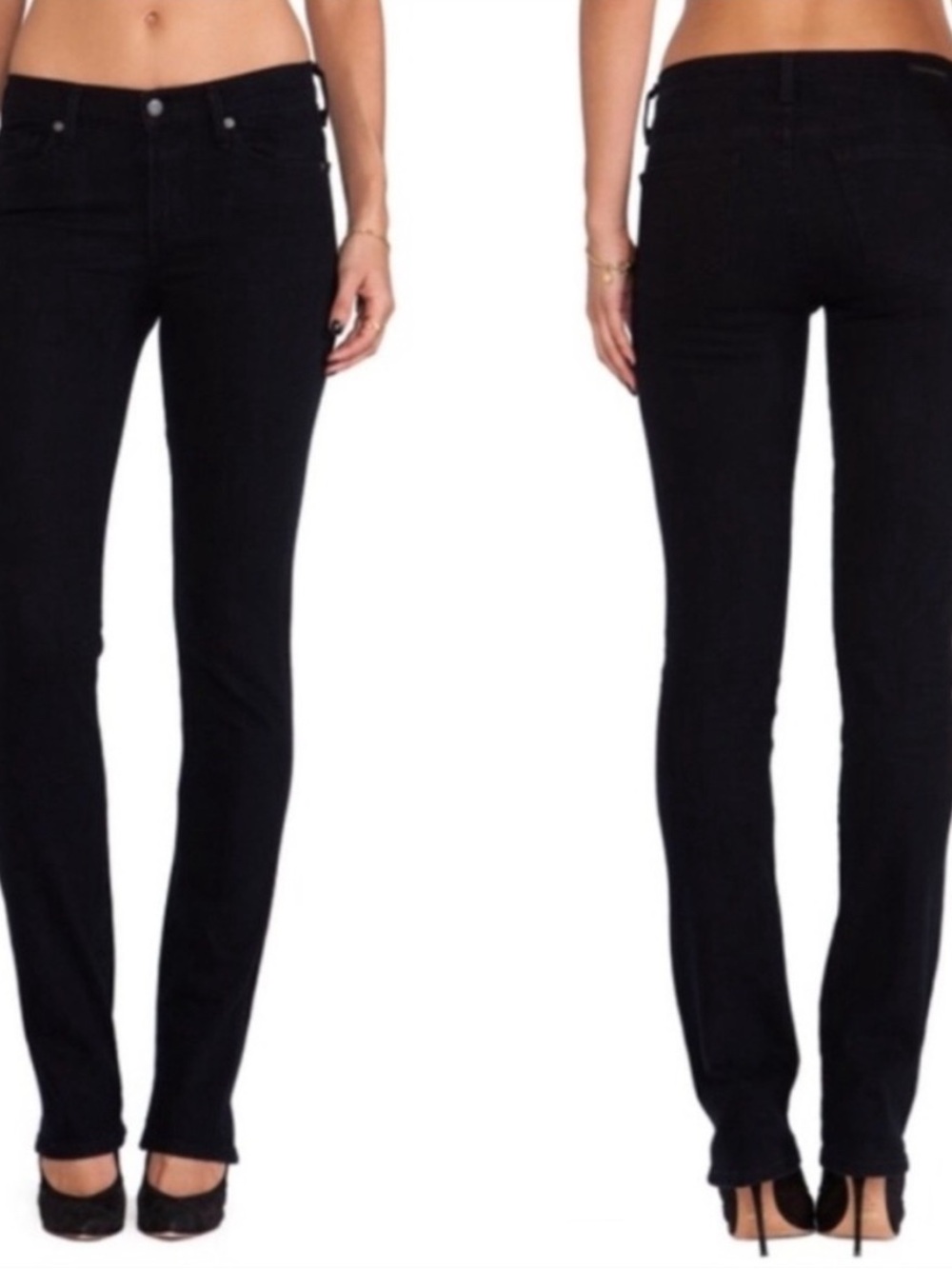 Citizens Of Humanity 🛍️Elson Midrise Black Straight Leg & Leopard Cami Outfit 31